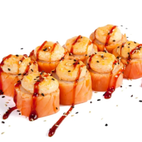 Филадельфия запеченная с розовым соусом