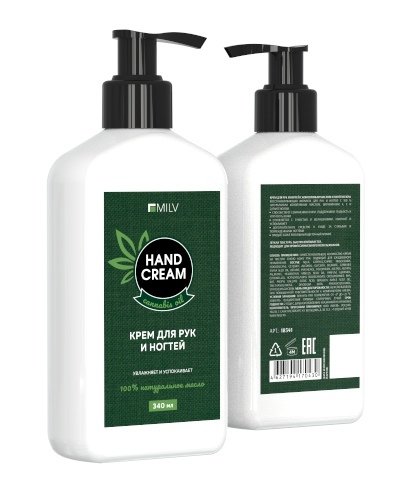 КРЕМ ДЛЯ РУК И НОГТЕЙ С КОНОПЛЯНЫМ МАСЛОМ И ПАНТЕНОЛОМ, 340мл