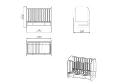 Кроватка Polini French 710 с ящиком