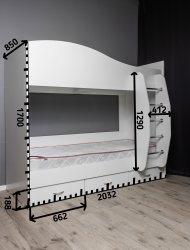 Кровать Mamamia двухъярусная с ящиками