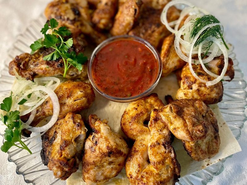 Шашлык из целой курицы