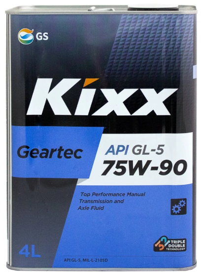 Масло трансмиссионное 75W90 Kixx Geartec GL-5 4л