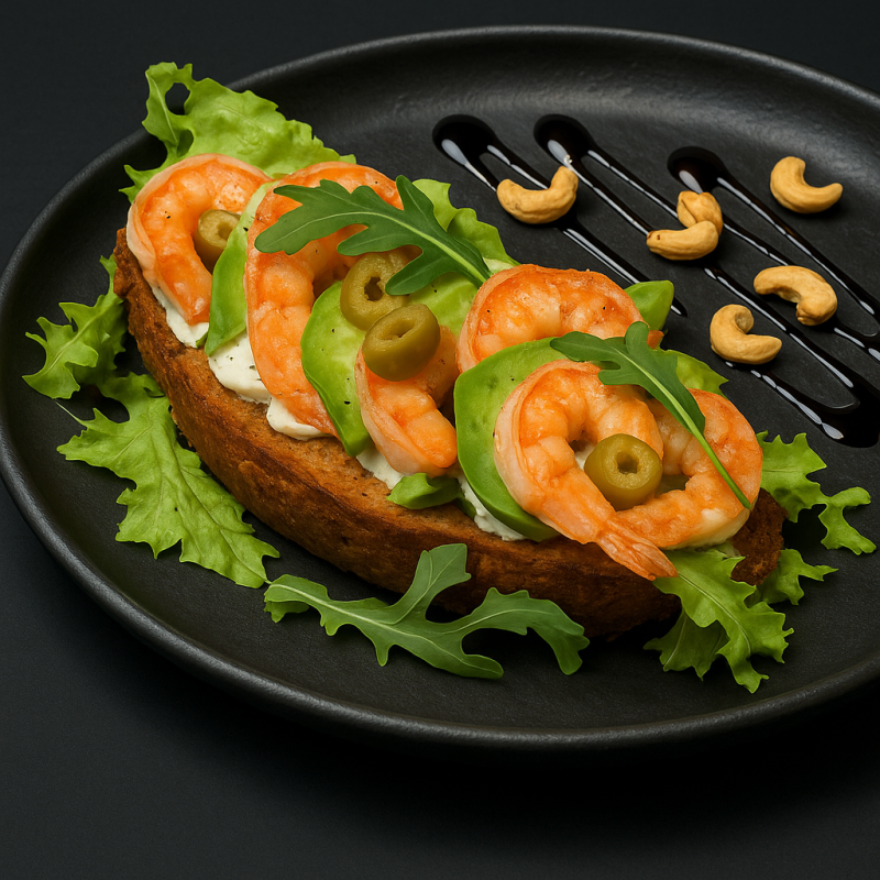 Брускетта с креветками