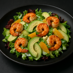 Салат с креветками и авокадо