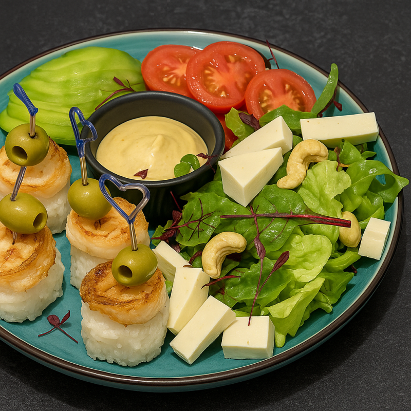 Боул с тигровыми креветками