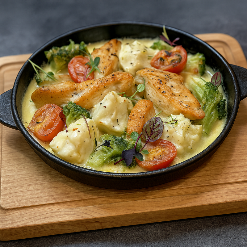 Запеченная семга с брокколи