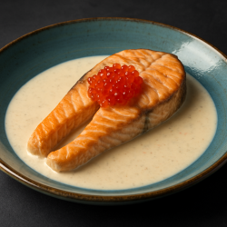 Семга в сливочно-икорном соусе