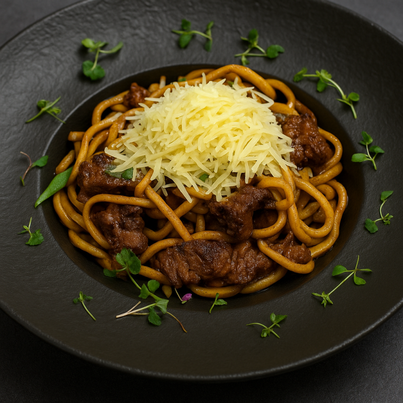 Спагетти с говядиной