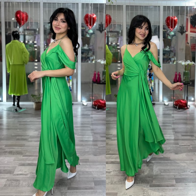 Платье в пол из шелка