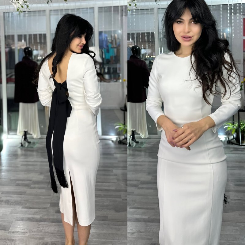 Платье футляр с лентами