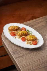 Куриные котлеты с птитимом в сливочном соусом