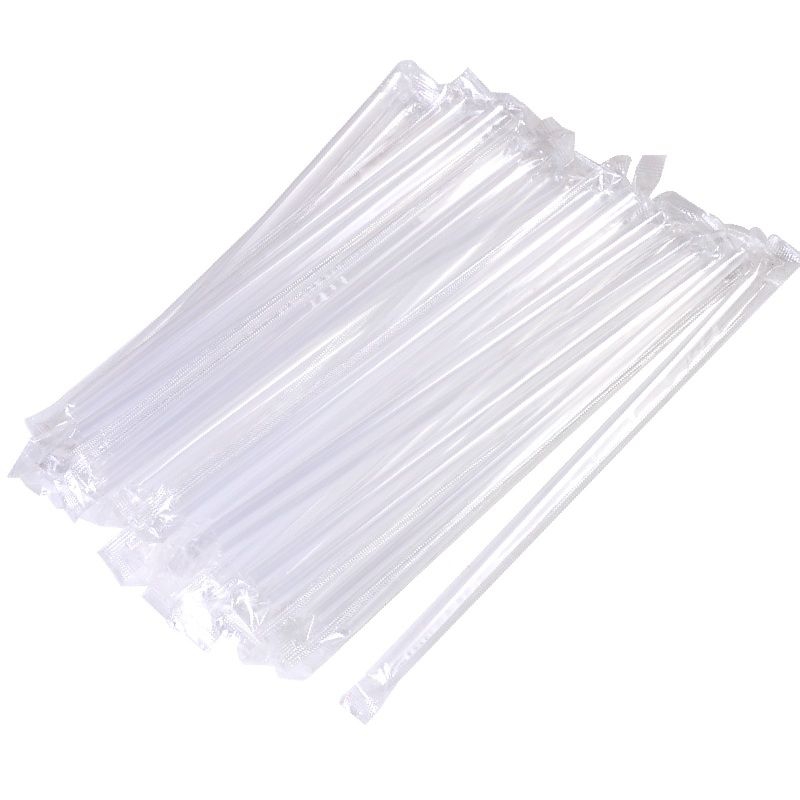 ЛП Трубочки 10х240мм прямые ПРОЗРАЧНЫЕ в инд.ПП упаковке 250шт/уп 12/3000