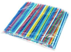ЛП Трубочки 5х240мм прямые ЦВЕТНЫЕ в инд. ПП упаковке 250шт/уп 20/5000