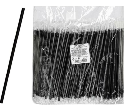 ЛП Трубочки 5х210мм прямые ЧЕРНЫЕ в инд. ПП упаковке 250шт/уп 20/5000