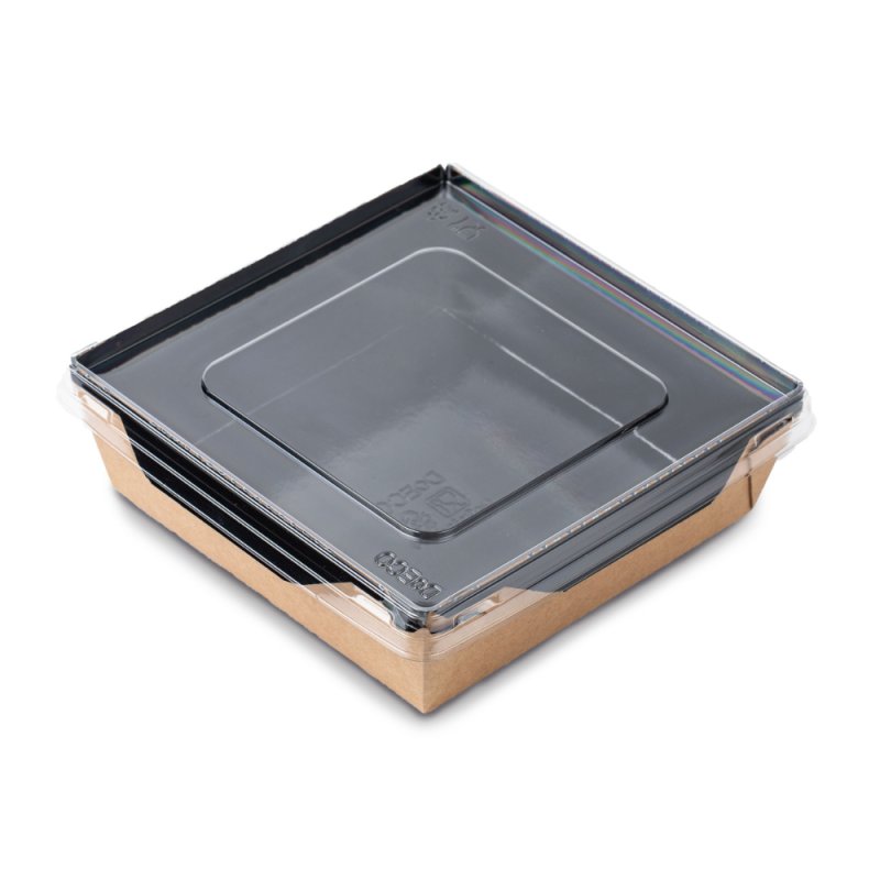 Упаковка OSQ OPSALAD 900мл BLACK с крышкой 50шт/уп 4/200