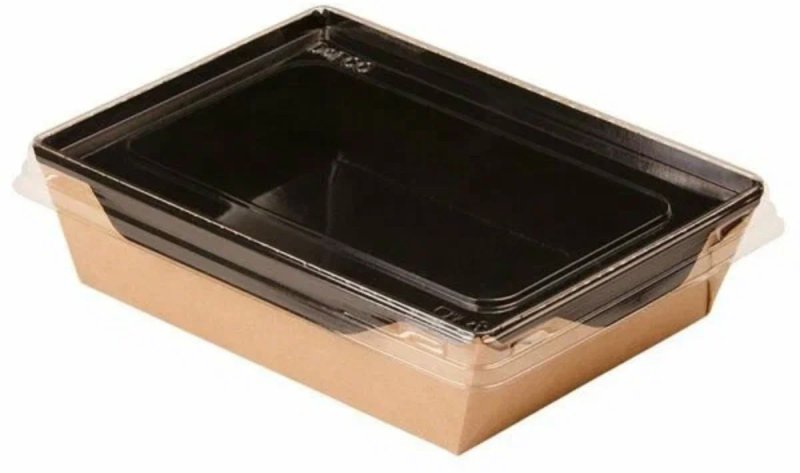 Контейнер с крышкой ПЭТ ПТ 800мл ЧЕРНЫЙ 50шт/уп 4/200