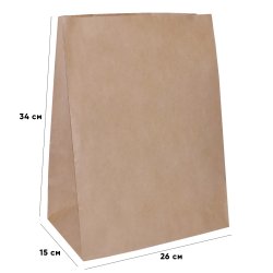 Пакет бумажный 260х150х340мм ВИТА крафт 70г 1/400