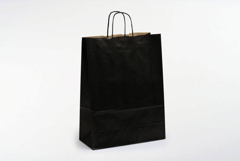 Пакет с кручеными ручками 240х140х280мм ЧЕРНЫЙ 1/300 010-101116-002