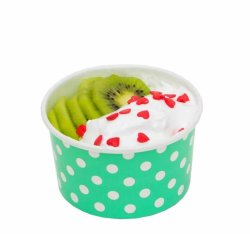 Креманка бумажная Complement 165мл салатовая в горошек 50шт/уп 20/1000