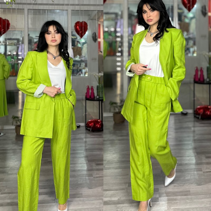 Костюм лайм изо льна