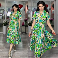 Цветное платье-рубашка