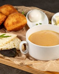 Черкесский завтрак(лакум, сыр, яйцо,калмыкский чай)