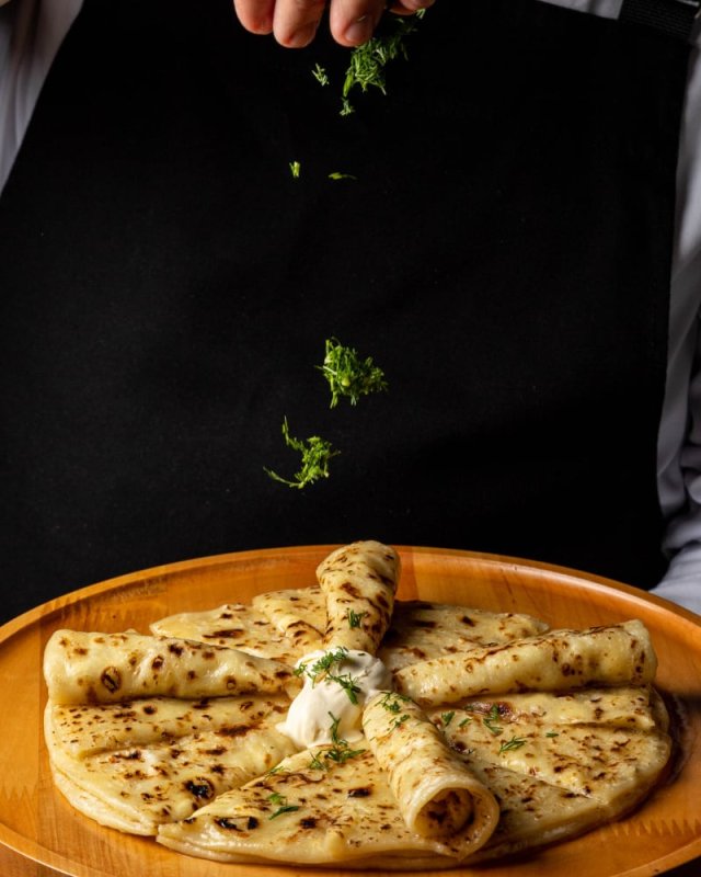 Хичин с творогом и зеленью