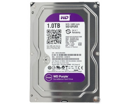 Жесткий диск HDD SATA 1TB Purple для видеонаблюдения