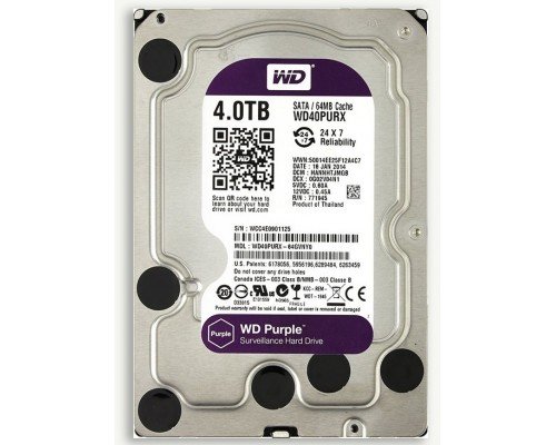 Жесткий диск HDD SATA 4TB Purple для видеонаблюдения