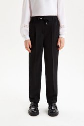Черные брюки "Carrot" из костюмной ткани