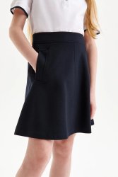 Синяя юбка, выполненная из трикотажа "Milano jersey"