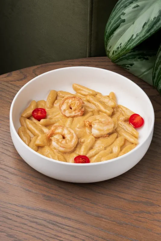 Казаречче с креветками в сливочном соусе