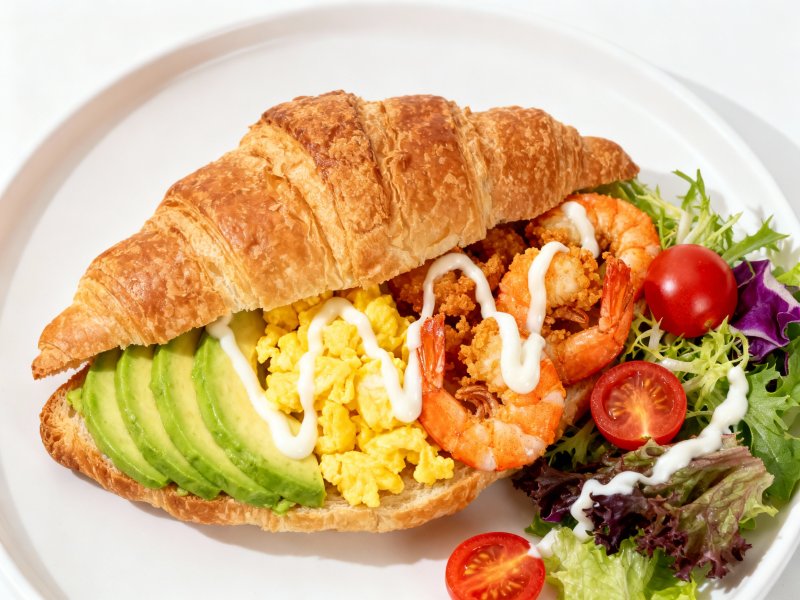 Роти с креветкой и скрэмблом