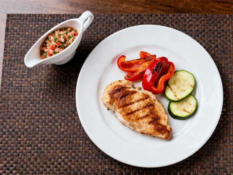 Куриный стейк с овощами