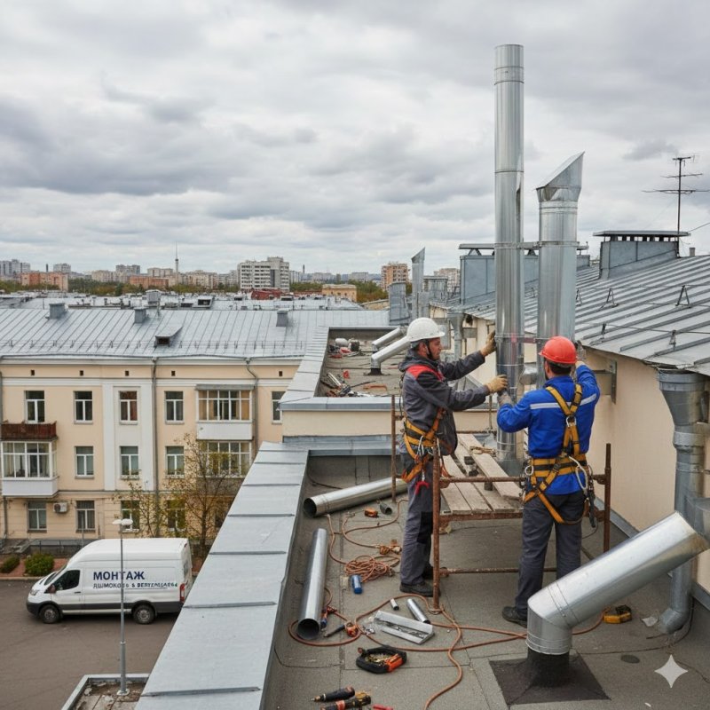 Установка и замена дымоходов и вент‑каналов
