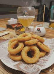 Кольца кальмара во фритюре