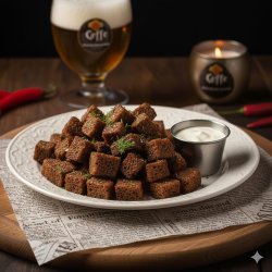 Гренки бородинские по-домашнему с чесночным соусом