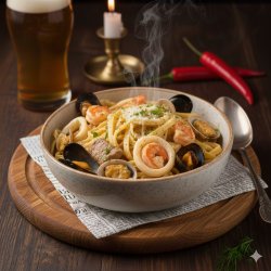 Феттучини с морепродуктами