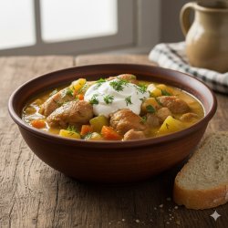 Жаркое с курицей на сметане