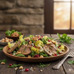 Салат из языка с ореховой заправкой