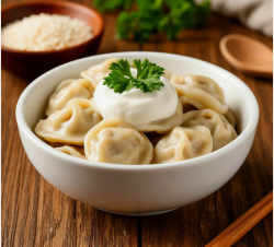 Пельмени со сметаной