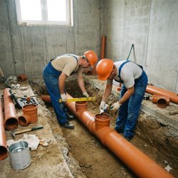 Прокладка и подключение канализационных трубопроводов