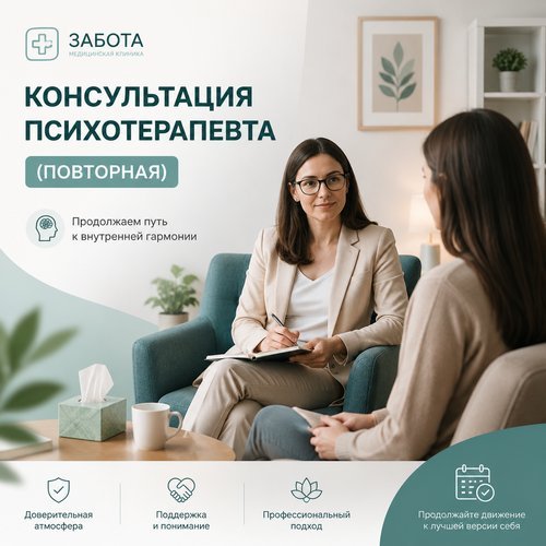 КОНСУЛЬТАЦИЯ ПСИХОТЕРАПЕВТА (ПОВТОРНАЯ) 