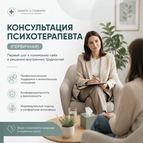 КОНСУЛЬТАЦИЯ ПСИХОТЕРАПЕВТА (ПЕРВИЧНАЯ) 
