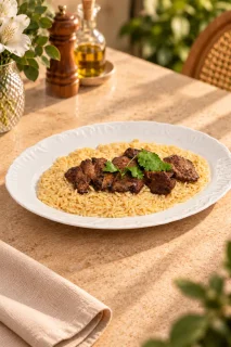 Печень с пастой орзо