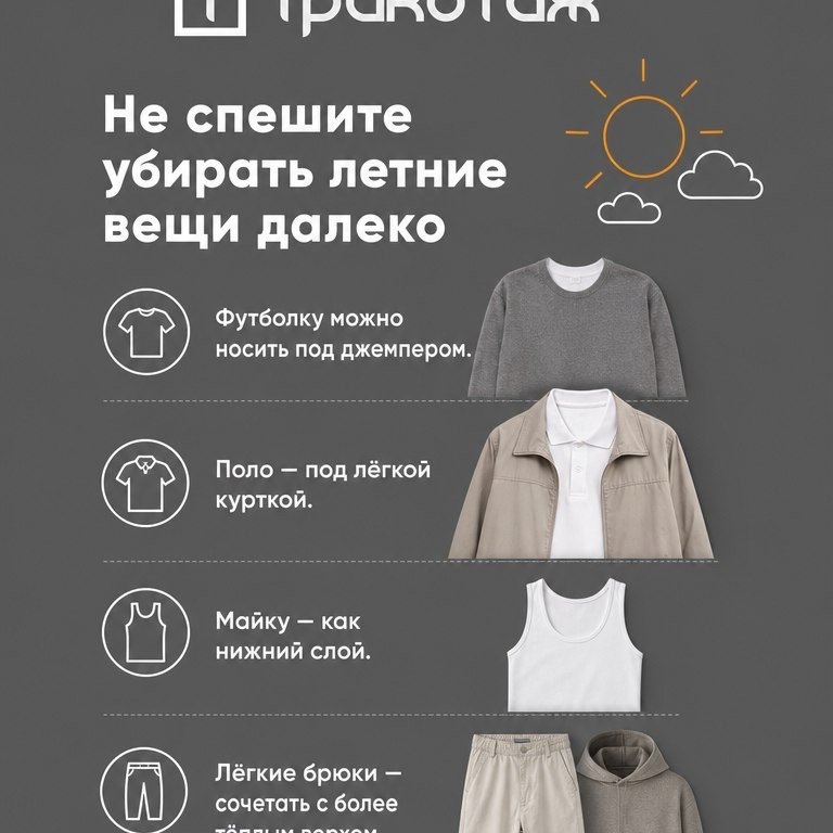 Совет от АБАКАНСКОГО ТРИКОТАЖА: Не спешите убирать летние вещи далеко!