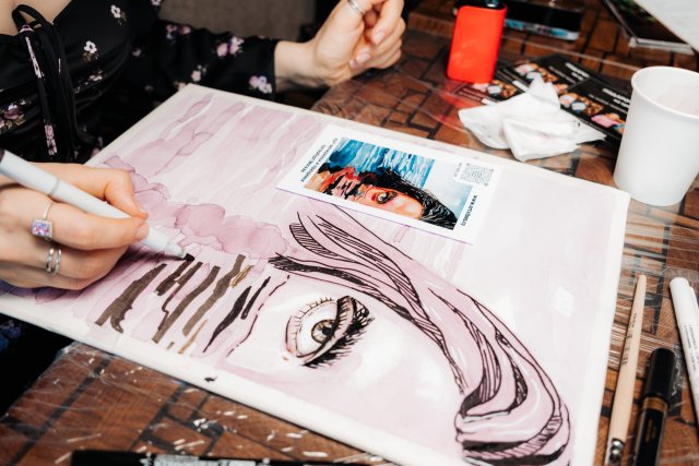 Арт-вечеринка Artvibes. Рисуем вином в ресторане Сплетни by Anna Asti