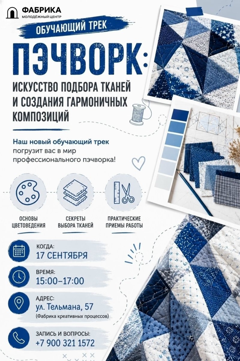 Обучающий трек «Пэчворк: искусство подбора тканей» 🧵🎨