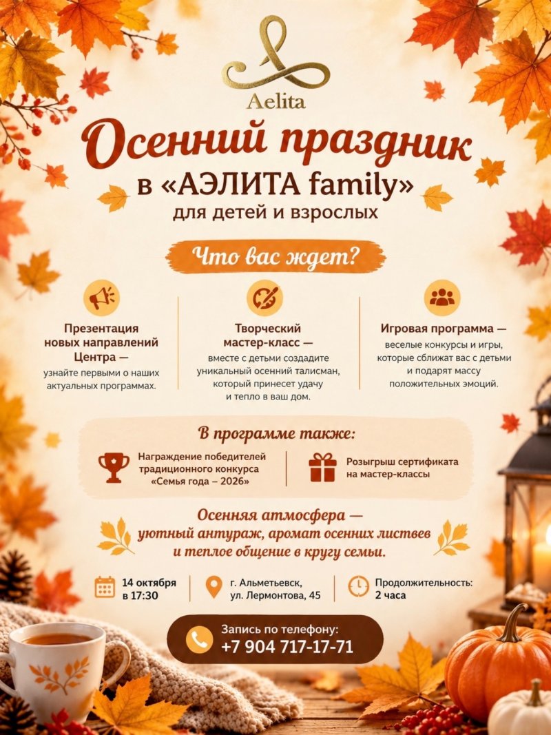 Осенний праздник в «АЭЛИТА family» 🍂👨‍👩‍👧‍👦