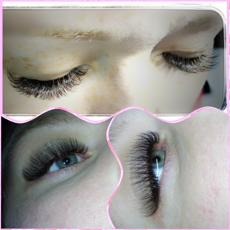 Наращивание ресниц и оформление бровей 